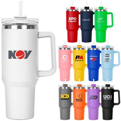 40 Oz. The Hippo Mug & Straw Lid With Twist Closure